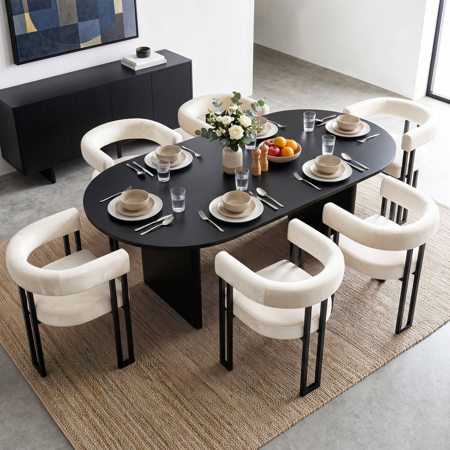 Artiss Velvet Dining Chairs - 6 Pack - Beige