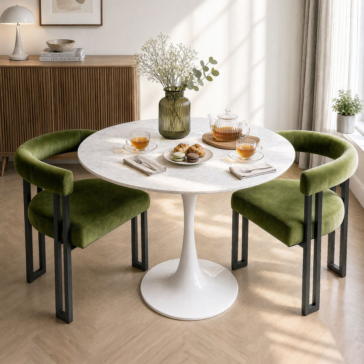 Artiss Velvet Dining Chairs - 2 Pack - Green