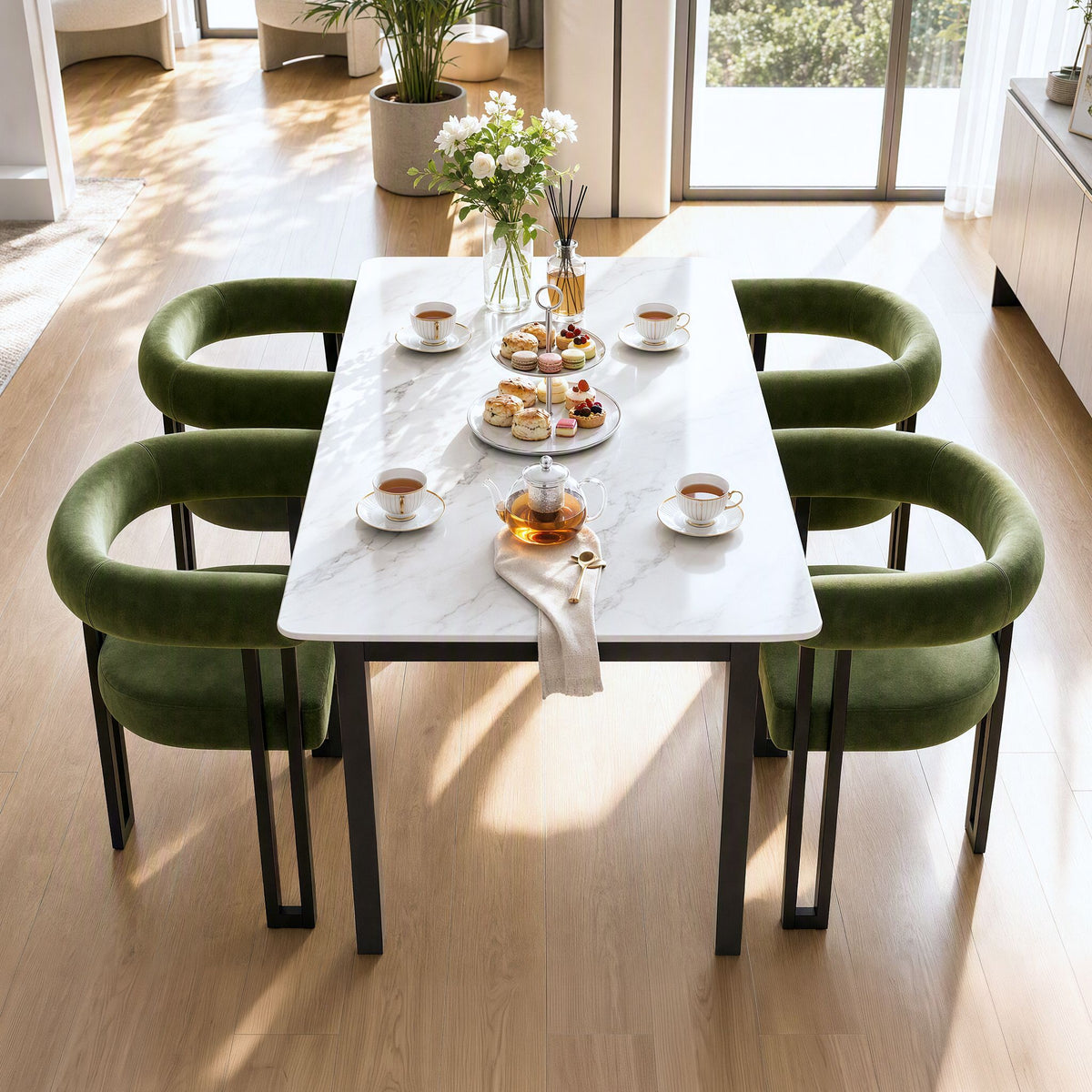 Artiss Velvet Dining Chairs - 2 Pack - Green
