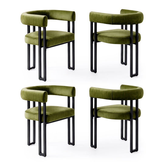 Artiss Velvet Dining Chairs - 4 Pack - Green