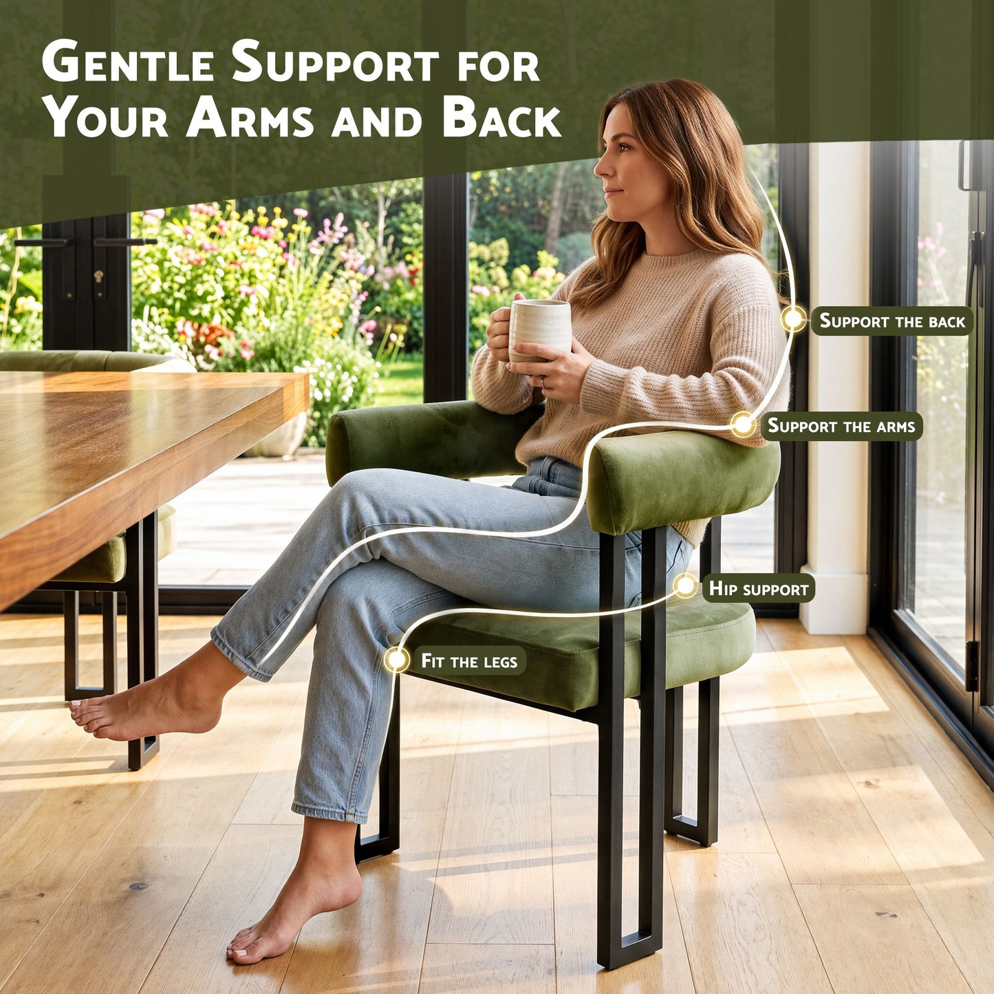 Artiss Velvet Dining Chairs - 4 Pack - Green