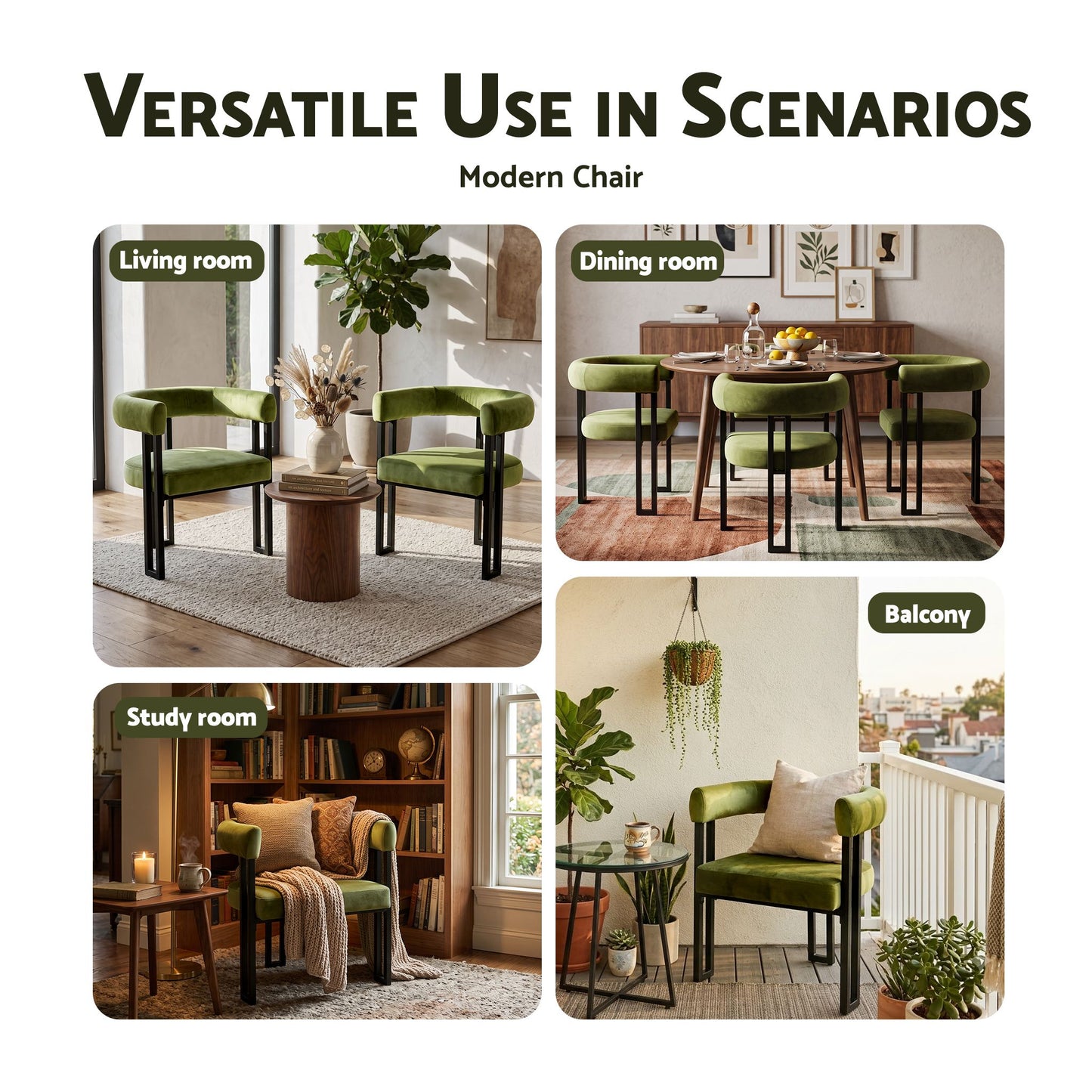 Artiss Velvet Dining Chairs - 4 Pack - Green