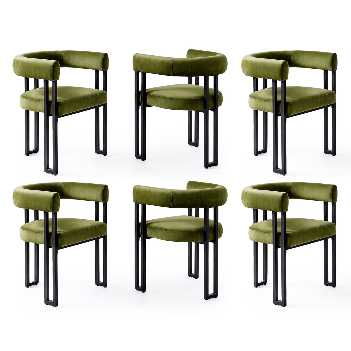 Artiss Velvet Dining Chairs - 6 Pack - Green