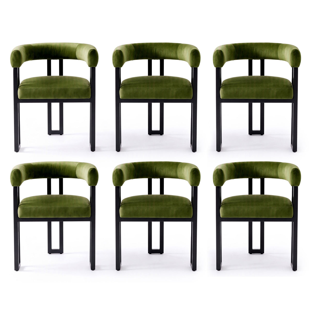 Artiss Velvet Dining Chairs - 6 Pack - Green