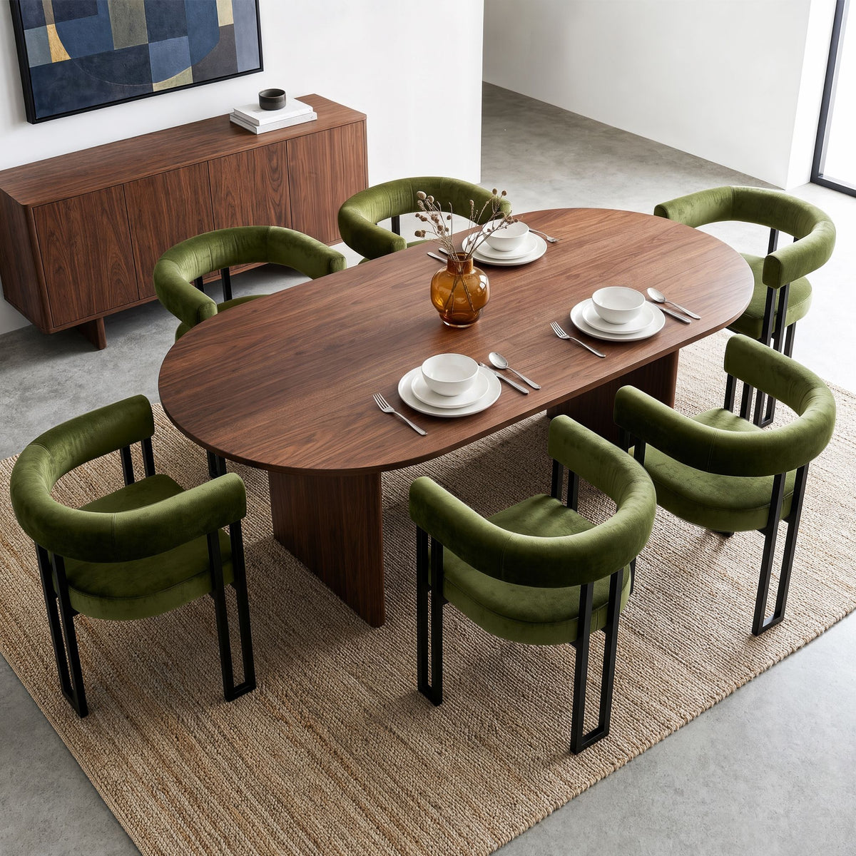 Artiss Velvet Dining Chairs - 6 Pack - Green
