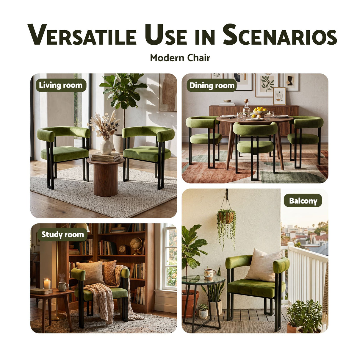 Artiss Velvet Dining Chairs - 6 Pack - Green