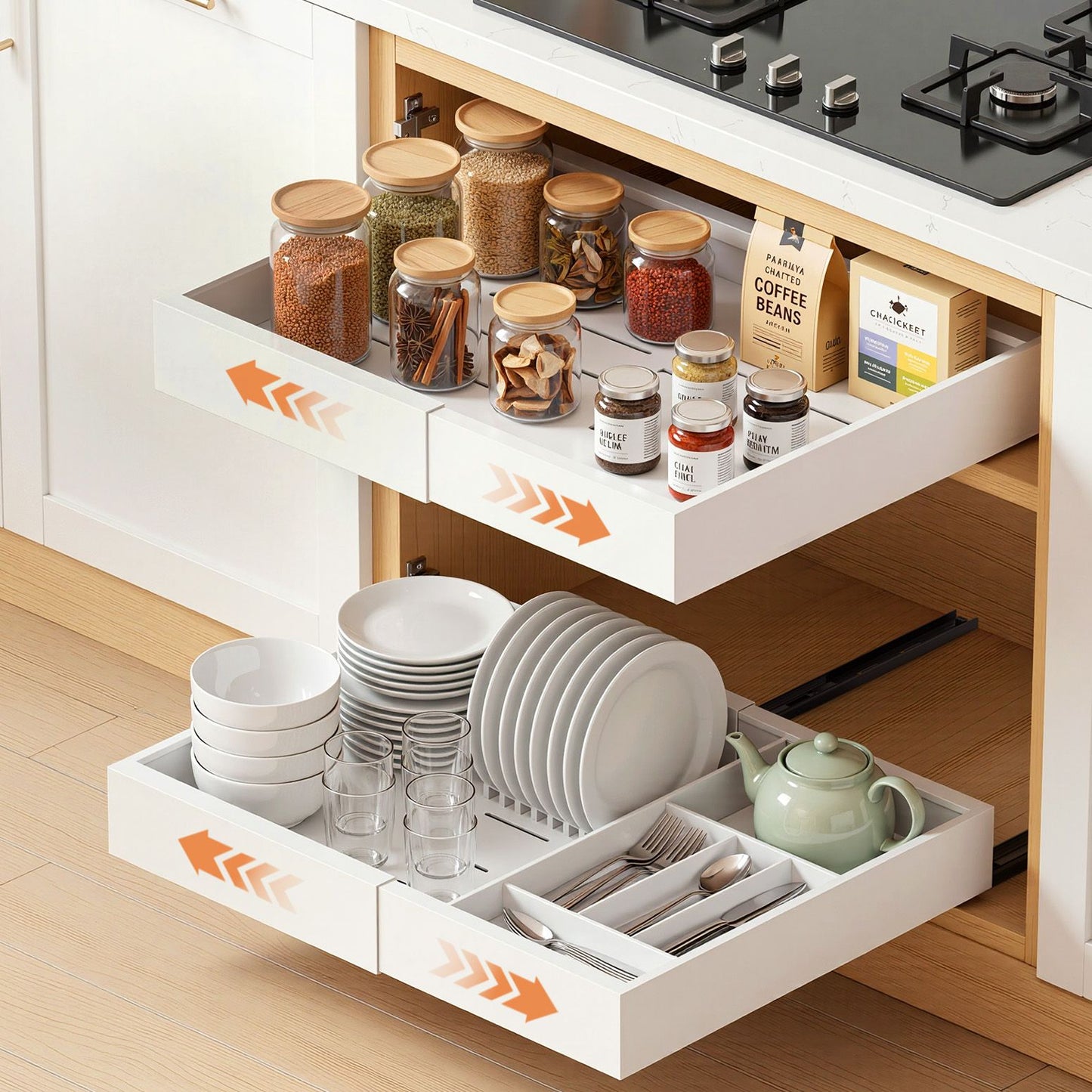 Artiss Pull-Out Cabinet Organiser - 2 Pack