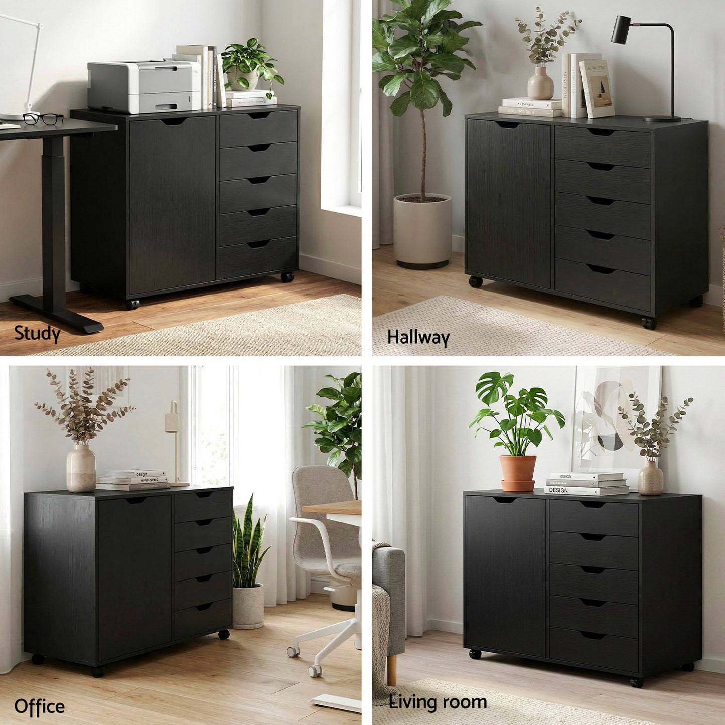 Artiss Mobile Filing Cabinet - 5 Drawer