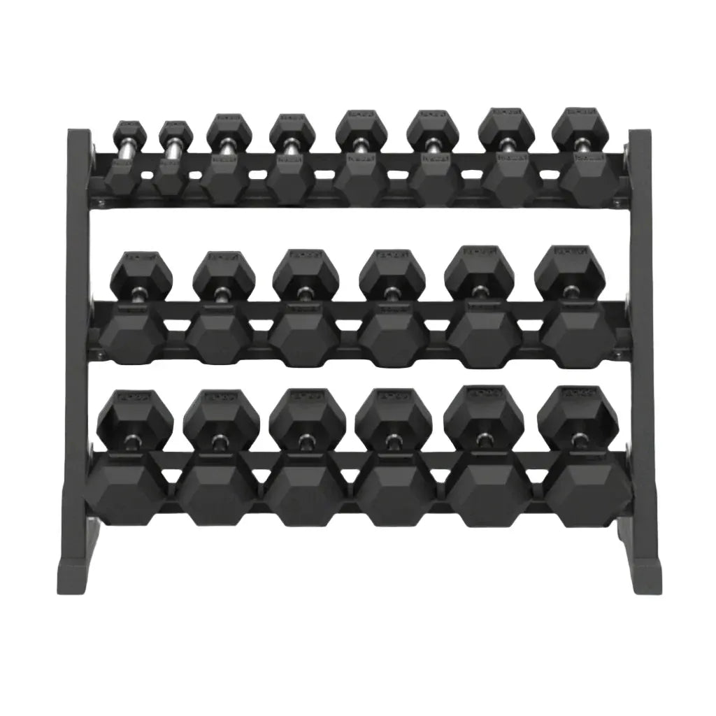 7-Pair Hex Dumbbell Set with Rack - 280kg