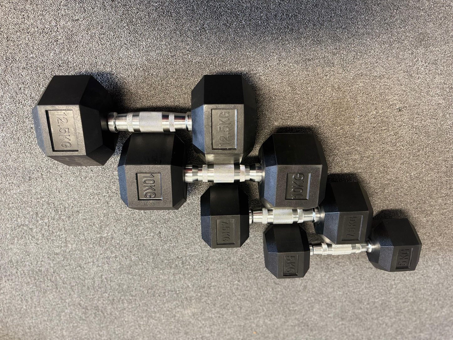 7-Pair Hex Dumbbell Set with Rack - 280kg