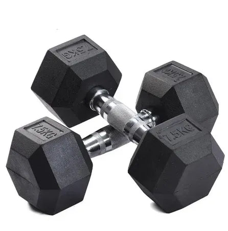 Rubber Hex Dumbbells 2 x 12.5kg