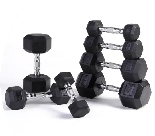 Rubber Hex Dumbbells 2 x 7.5kg