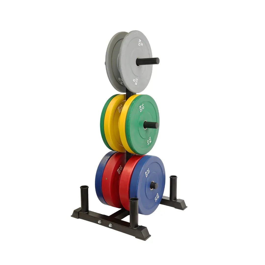 Weight Plate Tree Rack with 150kg Bumper Plate Set