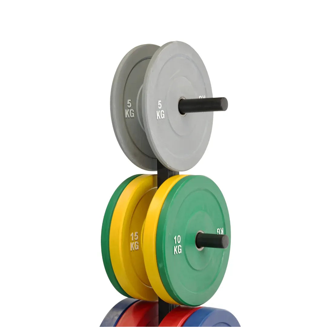 Weight Plate Tree Rack with 150kg Bumper Plate Set