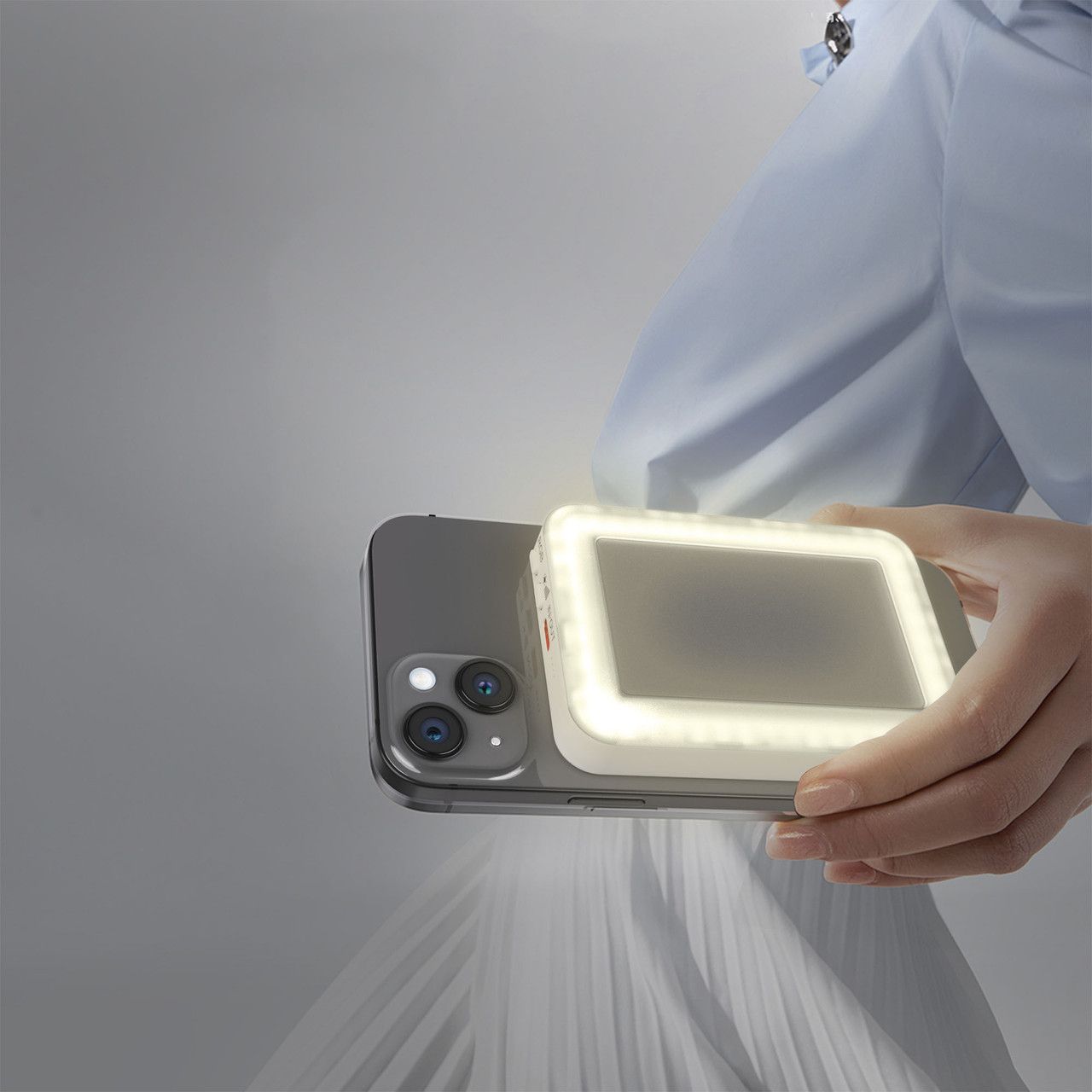 Laser ChargeCore 5000mAh Selfie Power Bank - White