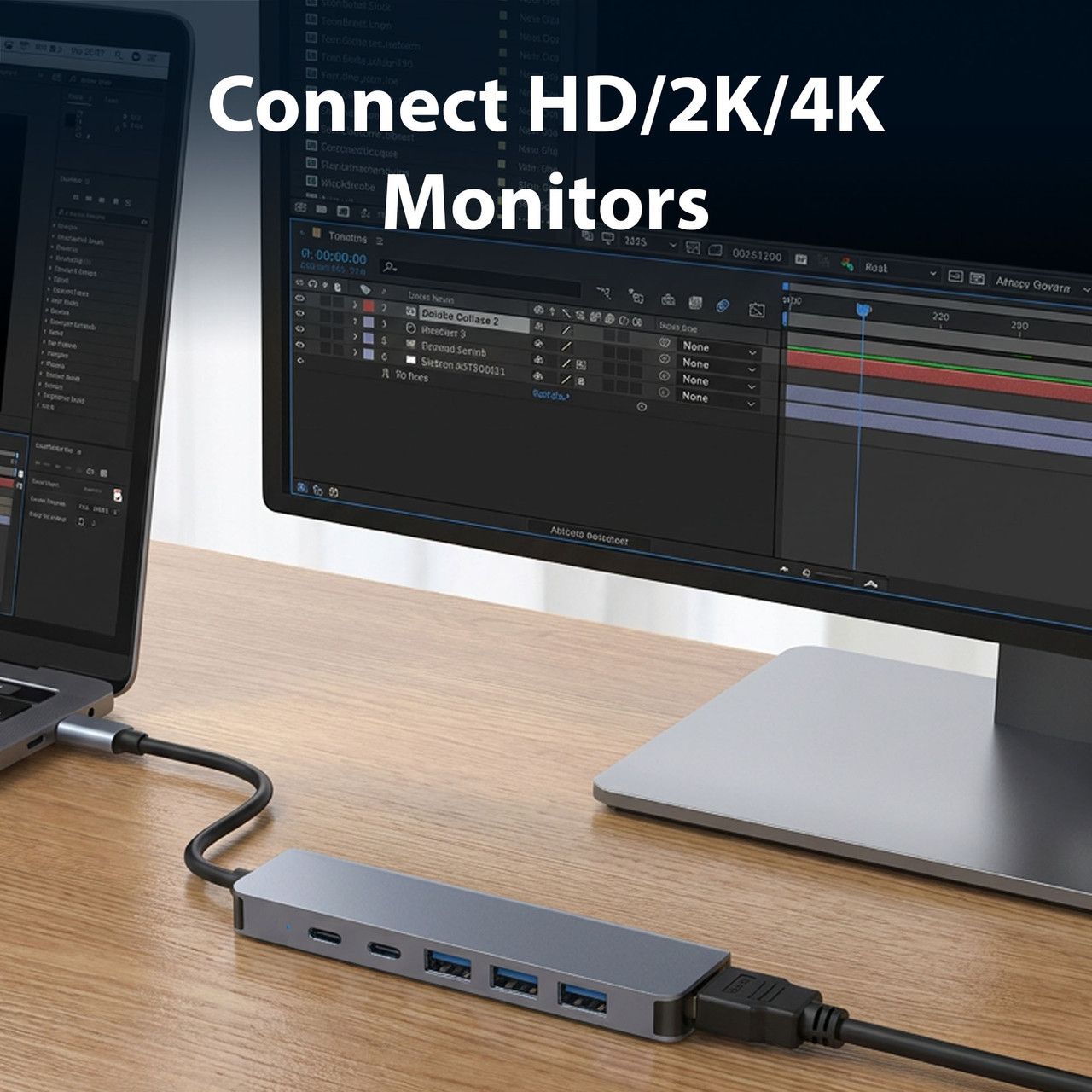 Laser USB-C 6-in-1 Hub with 4K HDMI