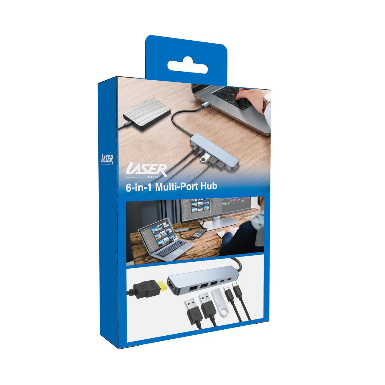 Laser USB-C 6-in-1 Hub with 4K HDMI
