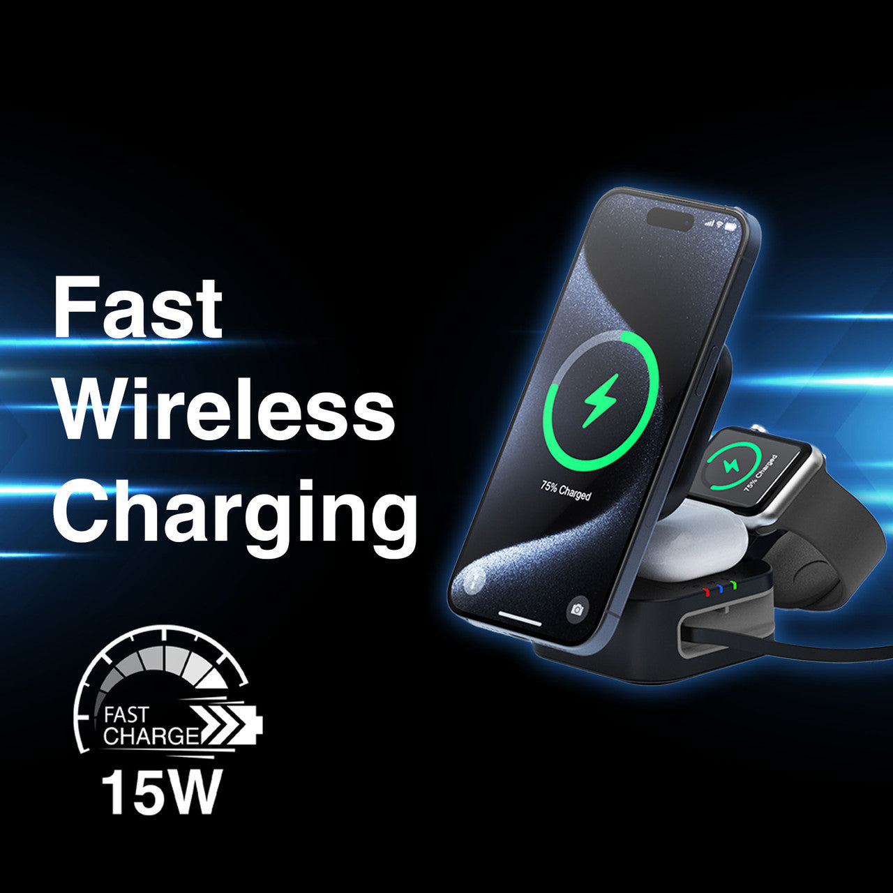 Laser 3-in-1 Wireless Charging Stand