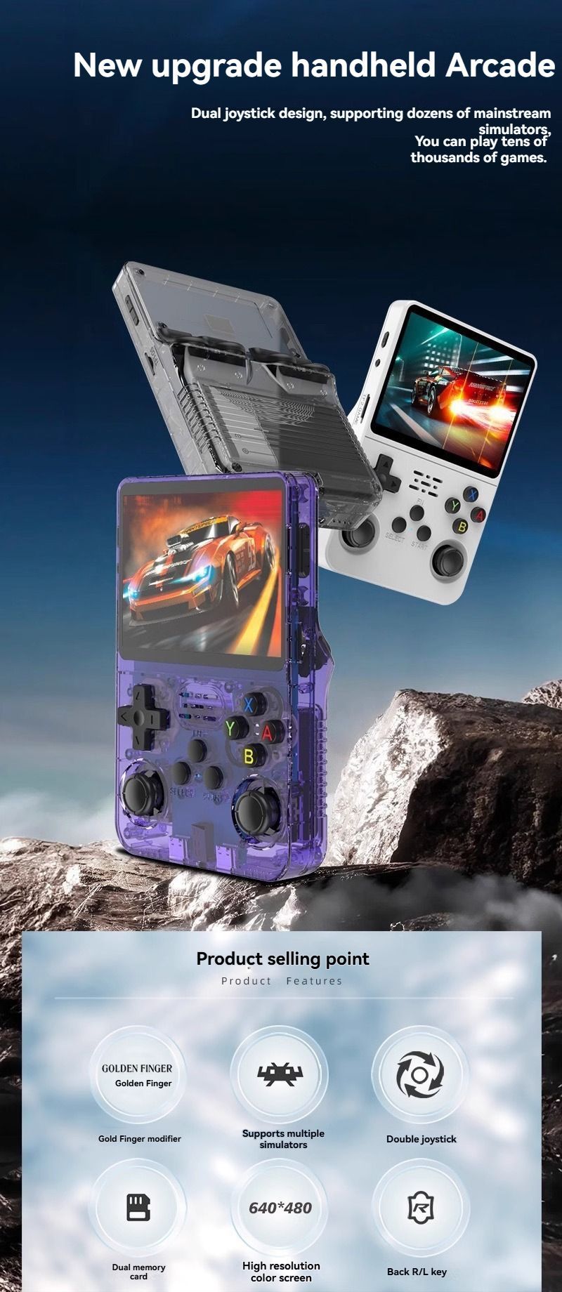 128GB Handheld Retro Game Console - White