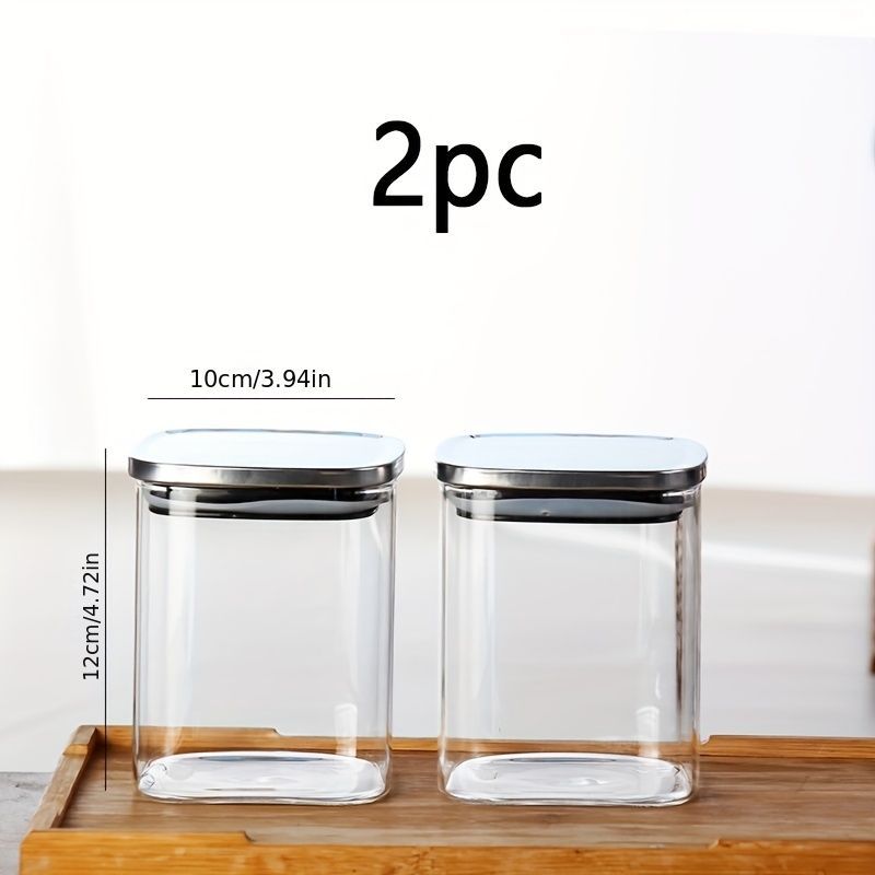 Airtight Storage Jars - Clear 2 Pack 1000ml