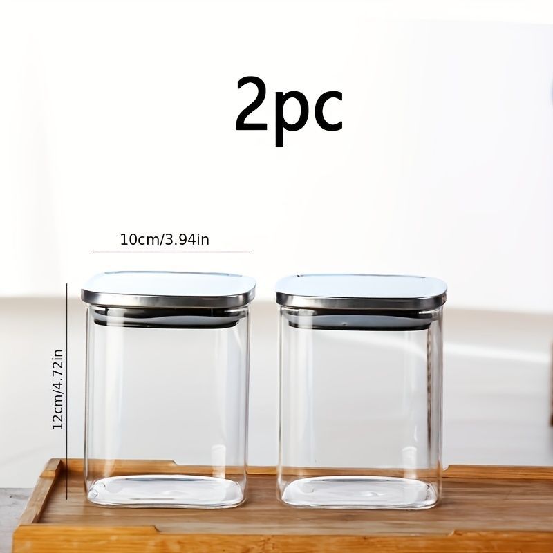 Airtight Storage Jars - Clear 2 Pack 1000ml