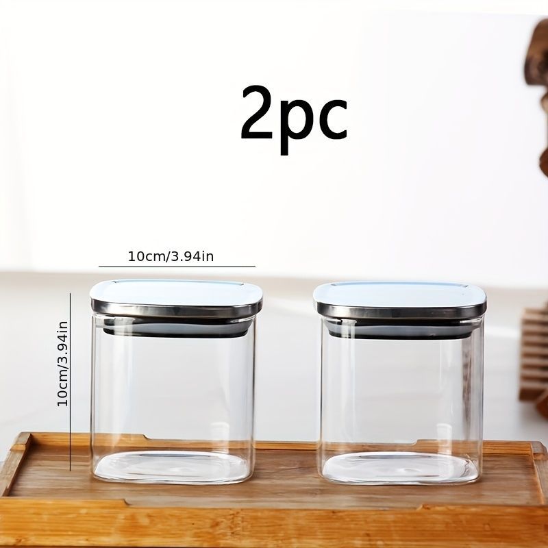 Airtight Storage Jars - Clear 2 Pack 1000ml