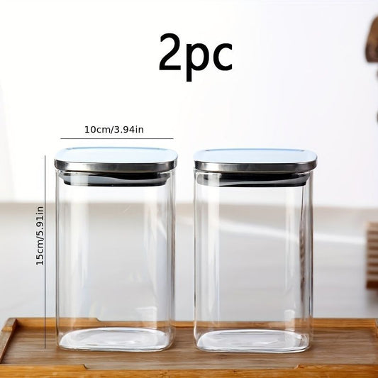 Airtight Storage Jars - Clear 2 Pack 700ml