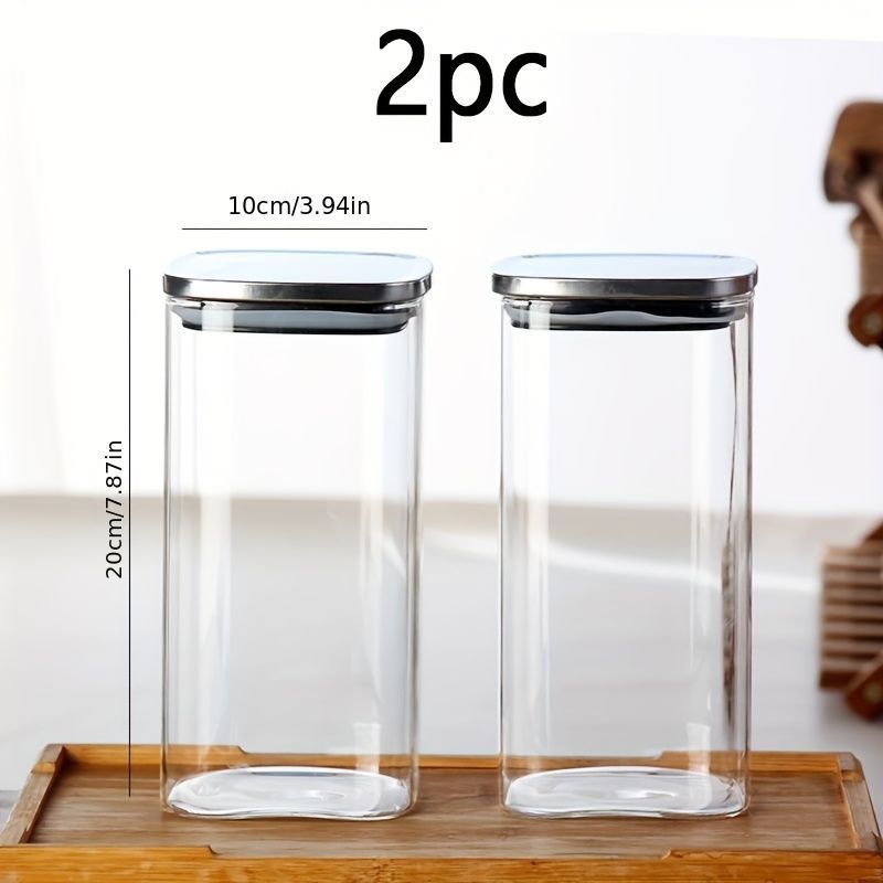 Airtight Storage Jars - Clear 2 Pack 700ml