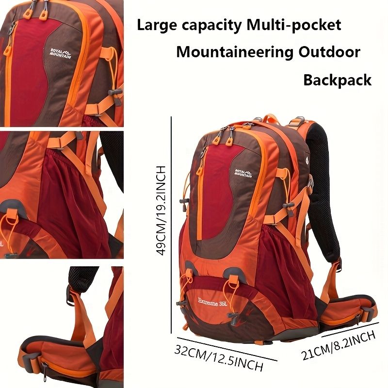 Green Orange Blue Black Royal Mountain backpack, Extreme 35L backpack, travel backpack, outdoor backpack, high-quality backpack, Australian bush backpack, camping gear, hiking backpack 35L