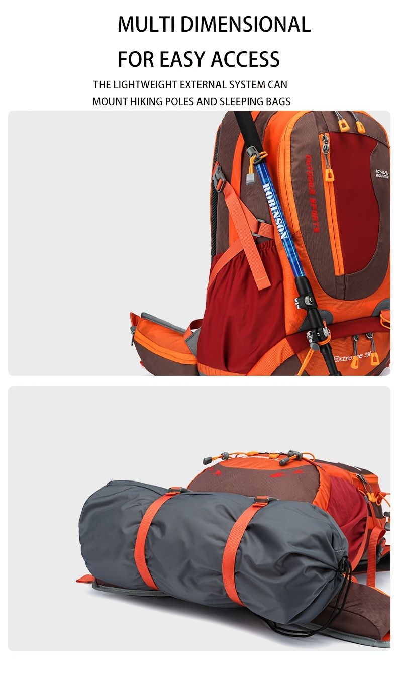 Green Orange Blue Black Royal Mountain backpack, Extreme 35L backpack, travel backpack, outdoor backpack, high-quality backpack, Australian bush backpack, camping gear, hiking backpack 35L