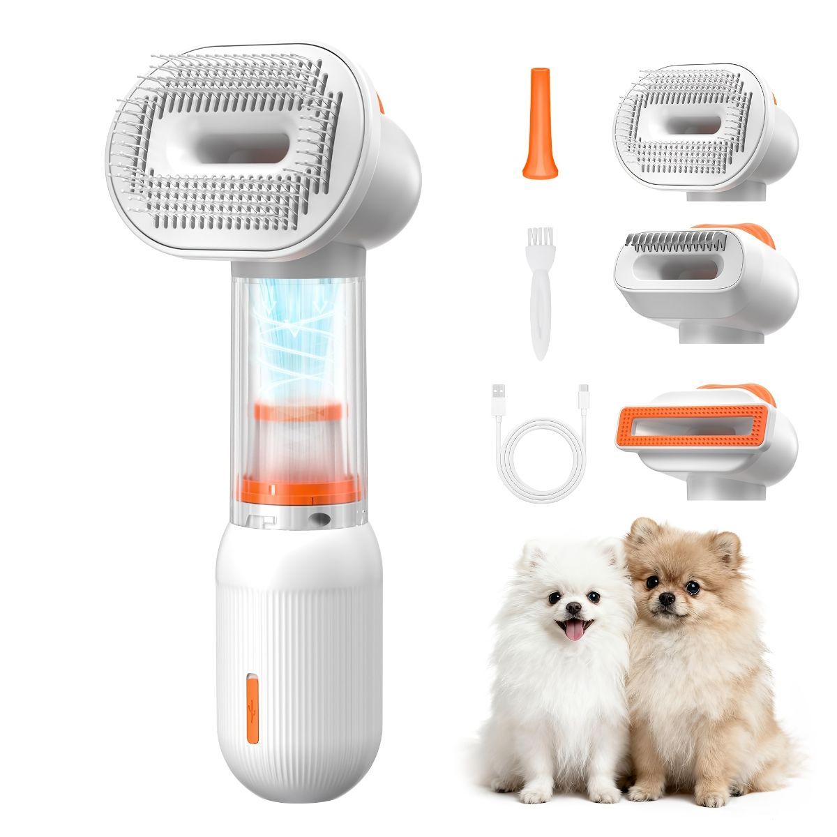 Pet Dematting Comb & Grooming Brush - White