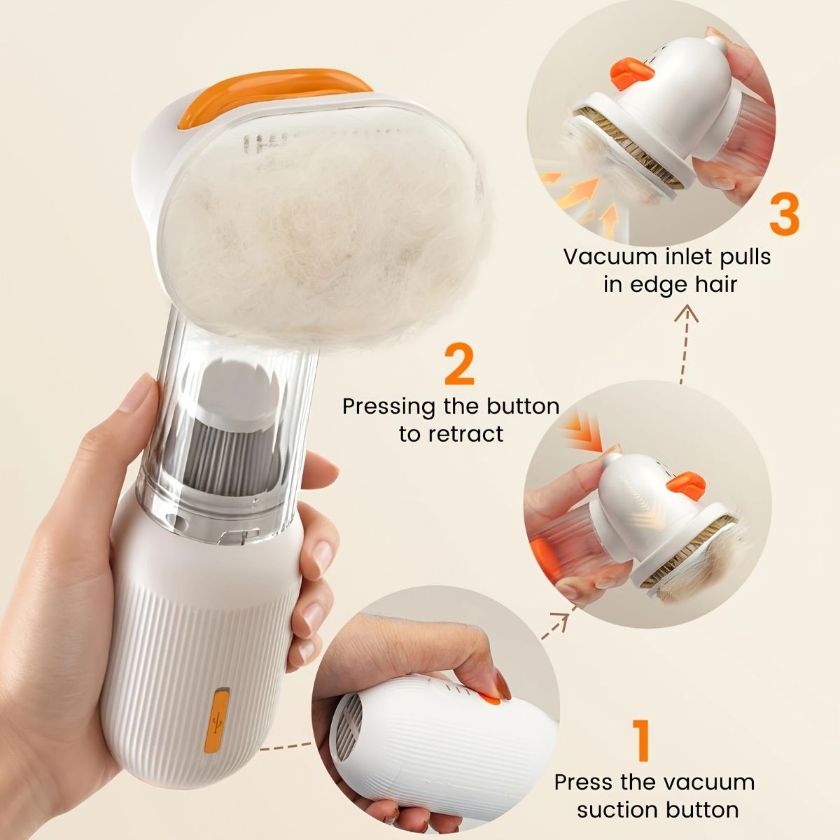 Pet Dematting Comb & Grooming Brush - White