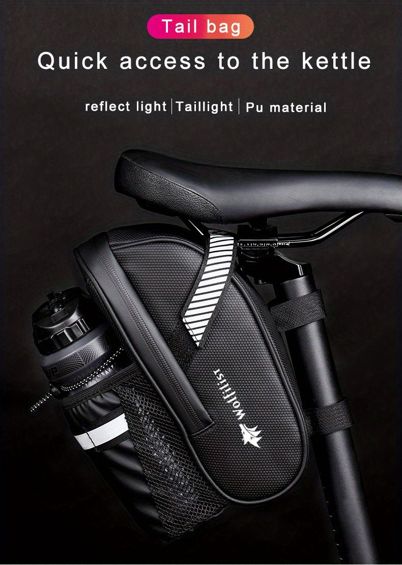 Bicycle Tail Bag with Bottle Pocket