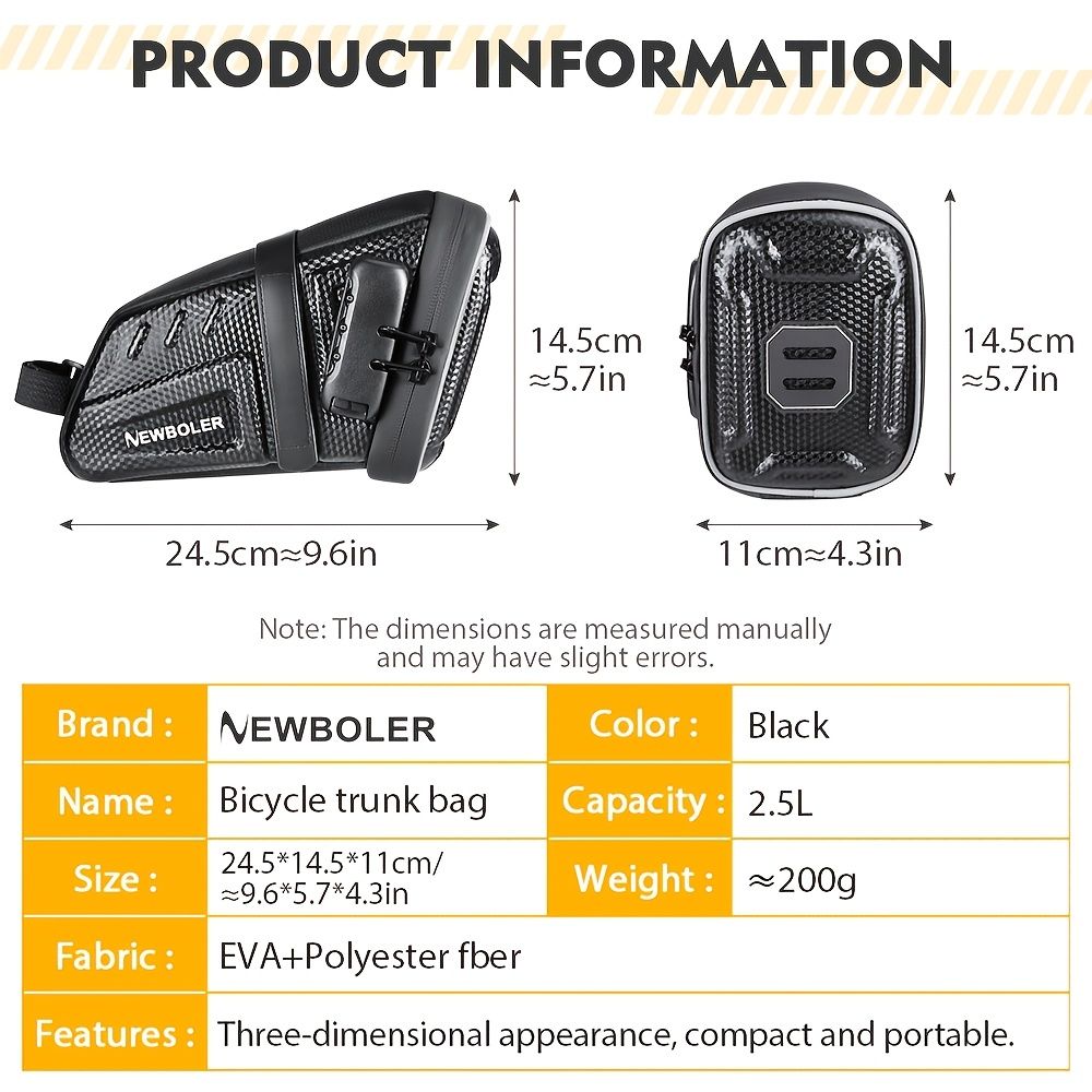 Bicycle Saddle Bag - Black