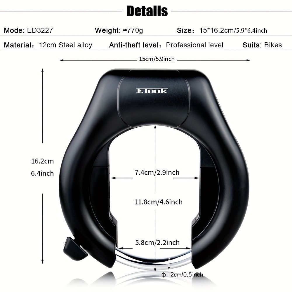 Bicycle Lock with Two-Way Mount