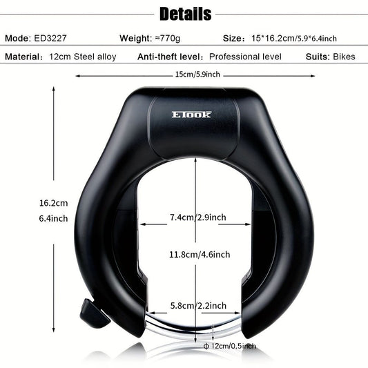 Bicycle Lock with Two-Way Mount