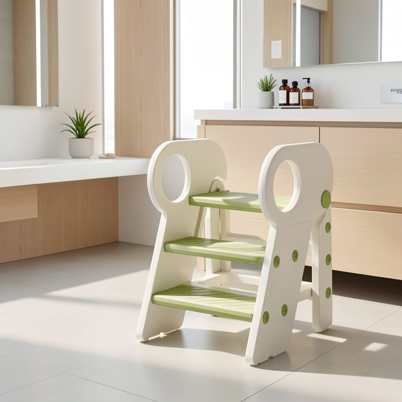 Kids Bathroom Step Stool - White