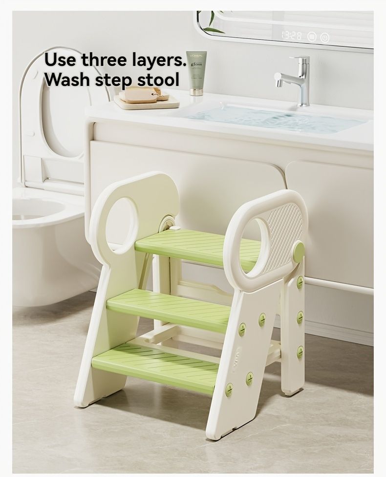 Kids Bathroom Step Stool - White
