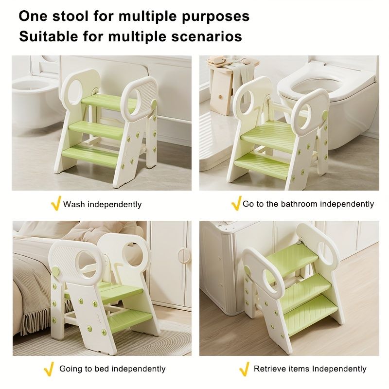 Kids Bathroom Step Stool - White