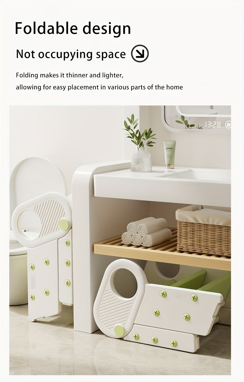 Kids Bathroom Step Stool - White
