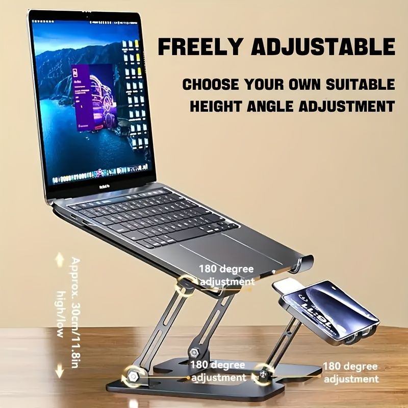 2-in-1 Computer & Phone Stand - Black