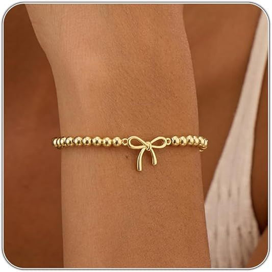 Women's 14K Gold Plated Beaded Bracelet