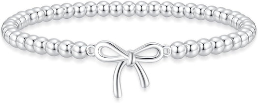 Women's Silver Beaded Bracelet
