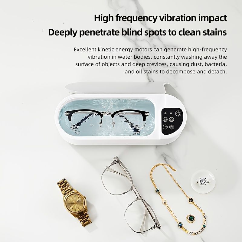 USB Ultrasonic Eyewear & Jewellery Cleaner - White