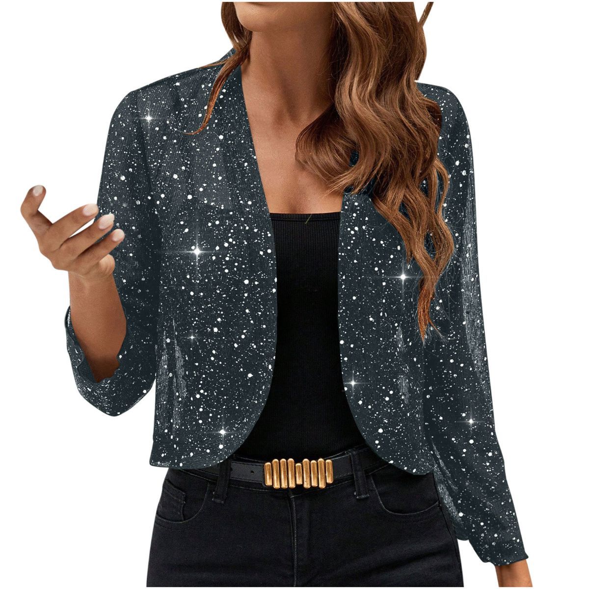 Women's Sparkly Sheer Jacket - Pink XL