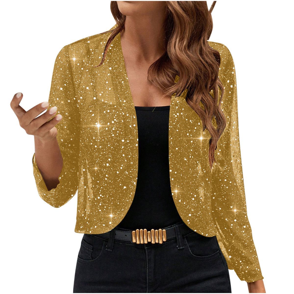 Women's Sparkly Sheer Jacket - Purple L