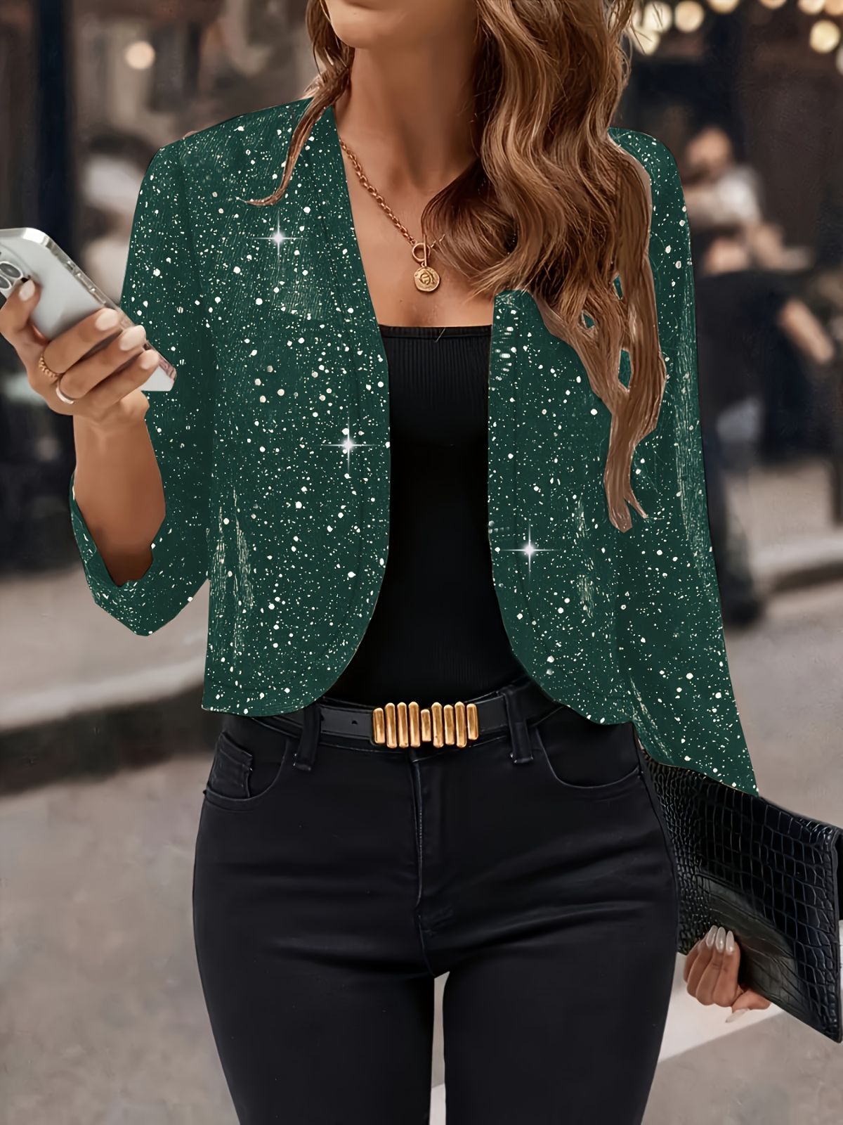 Women's Sparkly Sheer Jacket - White XXL