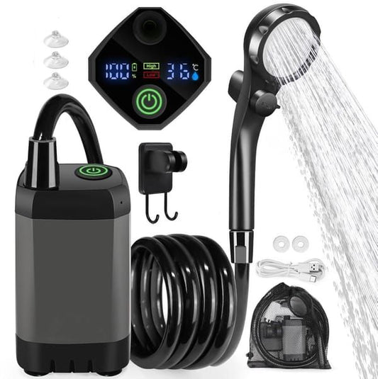 6000mAh IPX7 Outdoor Shower Pump - Grey