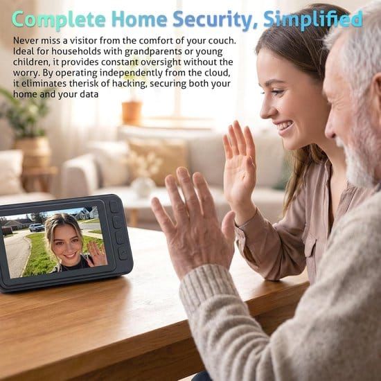 Wireless Video Doorbell with 4.5-inch Screen