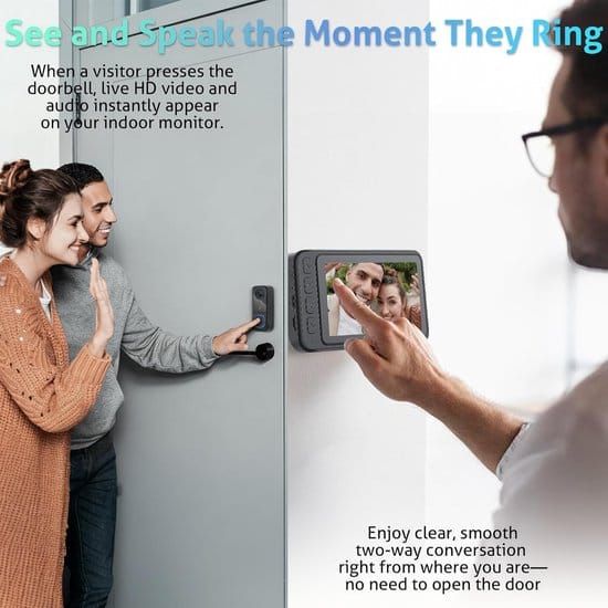 Wireless Video Doorbell with 4.5-inch Screen